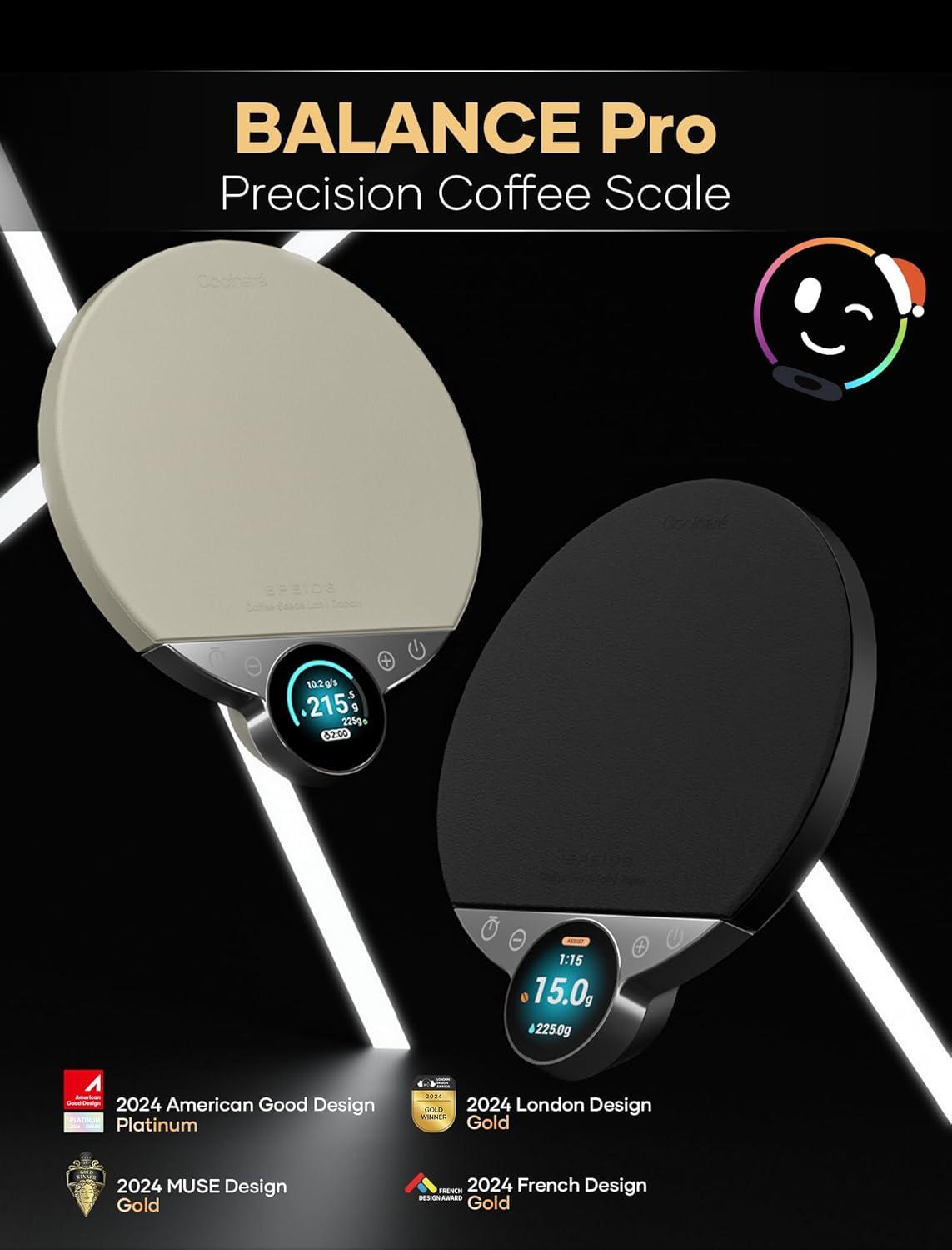 Cocinare Balance Pro Smart Coffee Scale with Timer and Water Flow Rate, Espresso Scale for Pour Over and Barista Brewing, Brew Assist Mode, 0.05g Precision, 3.5kg Digital Scale, App Control (Purple)(Silver)