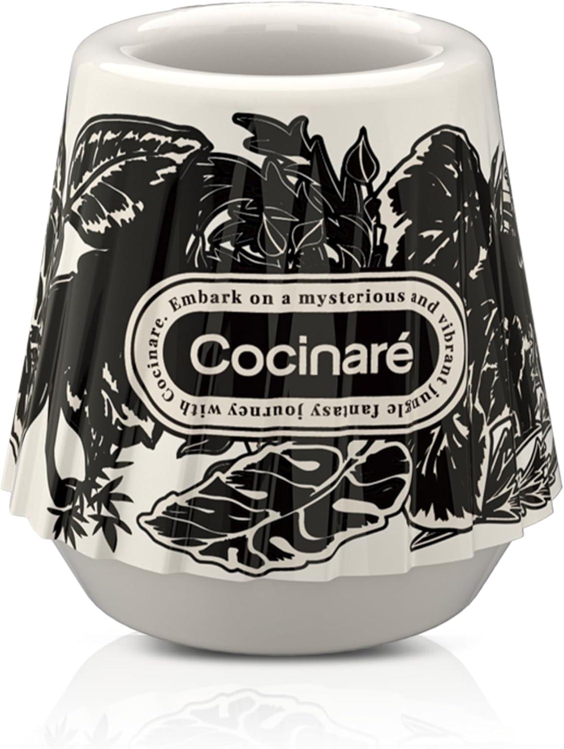Cocinare x Chanoir KissCup Art Ceramic Espresso Cup – 2.2oz Demitasse Cup for Espresso, Pour-over coffee and Tea, Chanoir Black, Art de Paris Collaboration(Jungle)