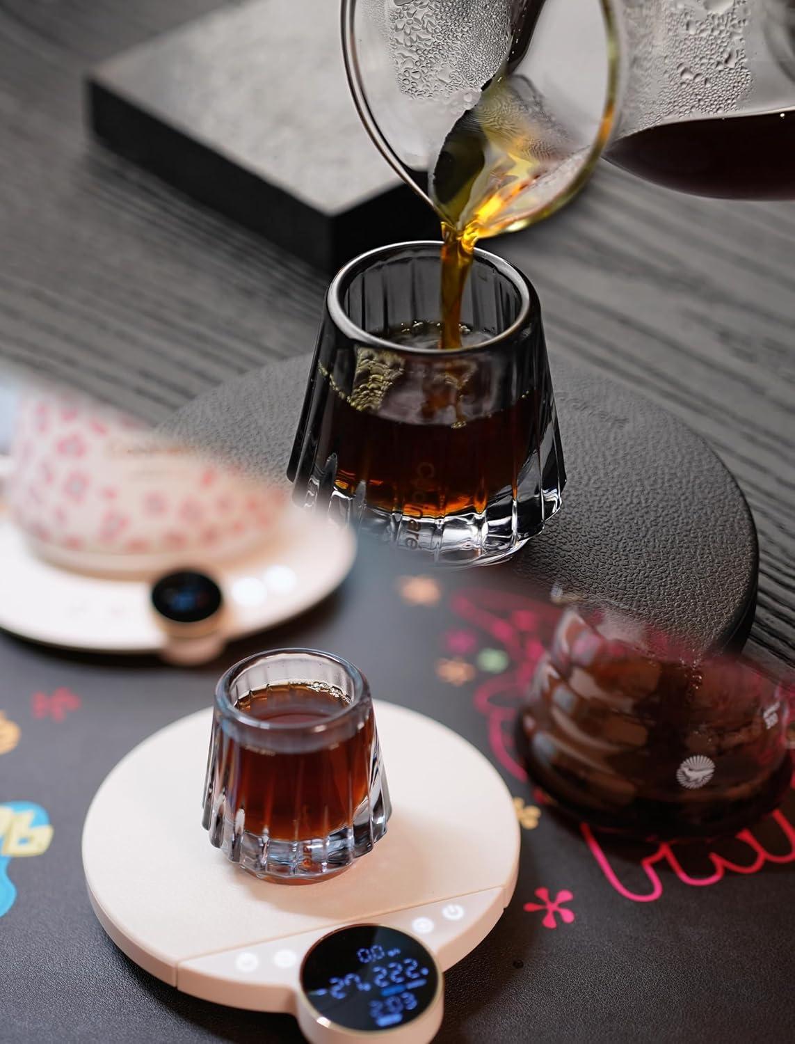 Cocinare KissCup Crystal Espresso Cup – 1.5oz Demitasse Cup for Espresso, Pour-over coffee & Tea, Haze Gray, Crystal Collection(Haze Gray)