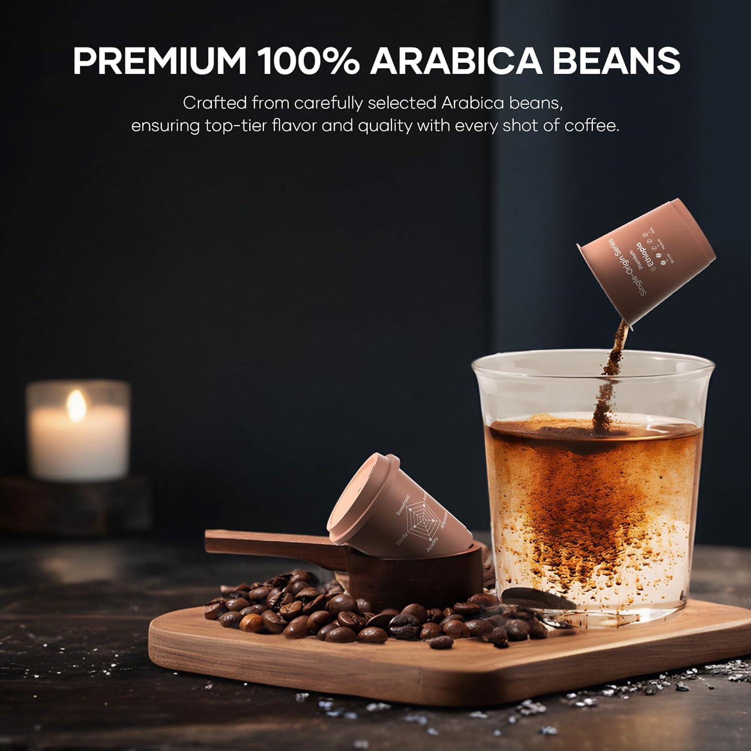 Cocinare QuickShot Espresso Series – Instant Cold Brew Coffee Pods, 100% Arabica from Brazil & Yunnan, Medium-Dark Roast, Nutty & Caramel Flavor, Freeze-Dried for Bold Smooth Taste, 9 Count(Single-Origins)
