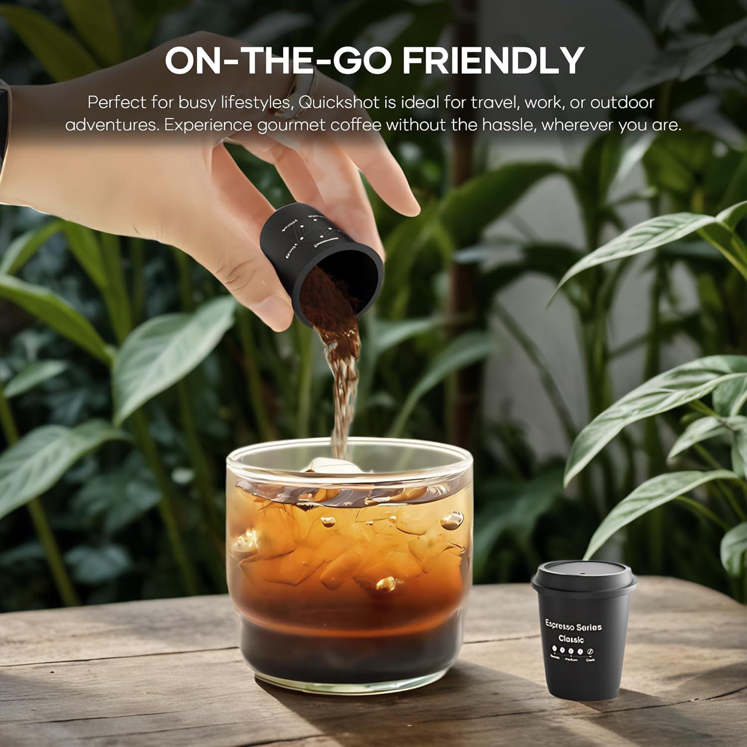 Cocinare QuickShot Espresso Series – Instant Cold Brew Coffee Pods, 100% Arabica from Brazil & Yunnan, Medium-Dark Roast, Nutty & Caramel Flavor, Freeze-Dried for Bold Smooth Taste, 9 Count(Espresso)
